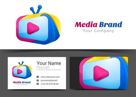 Media Logo Multimedia Tv Logo Design Concept Stock Vector Image By