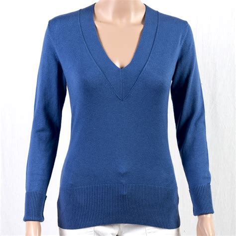 Banana Republic Sweater Pullover V Neck Fitted Cashmere Silk Cotton