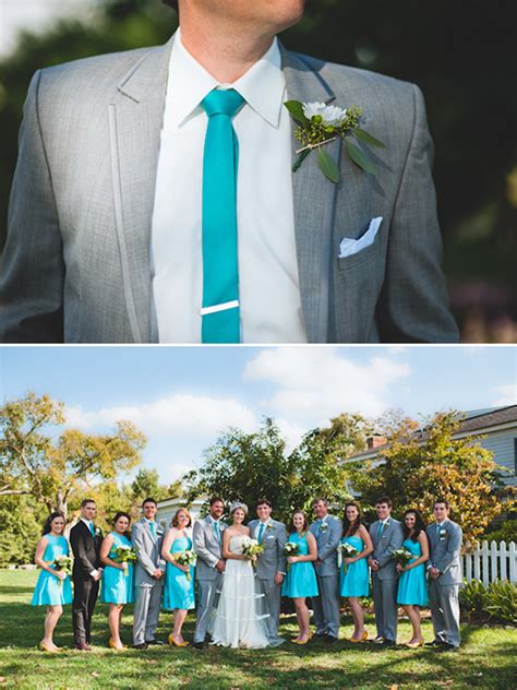 Rustic Teal And Gray Wedding