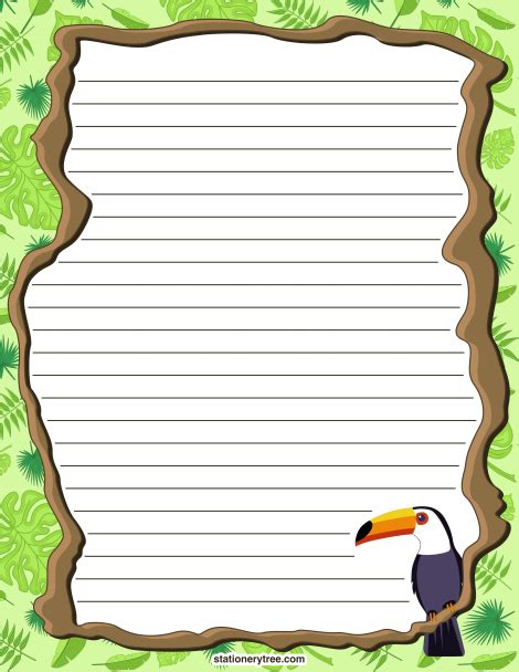 Free Rainforest Stationery And Writing Paper Free Printable