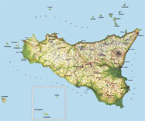 Mappa Cartina Geografica Sicilia