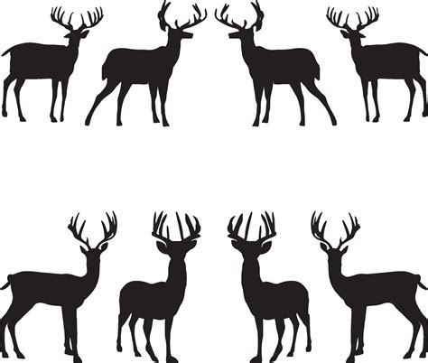 Deer Collection Of Silhouettes In White Background 26288450 Vector Art