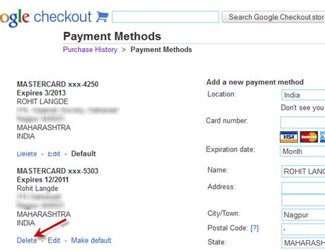 Head back to the main settings page and tap on payment methods.just like with addresses, select the add card button at the bottom of the list. How to Remove Credit Card from Android Market Change or Add New one in Google Checkout