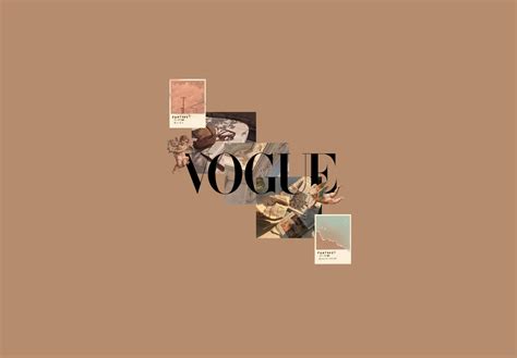 Download Vogue Magazine On Beige Brown Aesthetic Wallpaper
