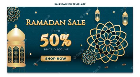 Free Vector Realistic Ramadan Sale Horizontal Banner