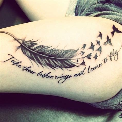broken bird wings tattoo