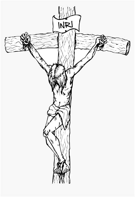 Jesus On Cross Png Black And White Jesus In Cross Drawing