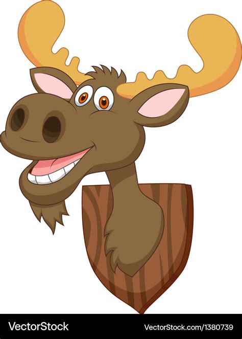 Moose Head Cartoon Royalty Free Vector Image Vectorstock
