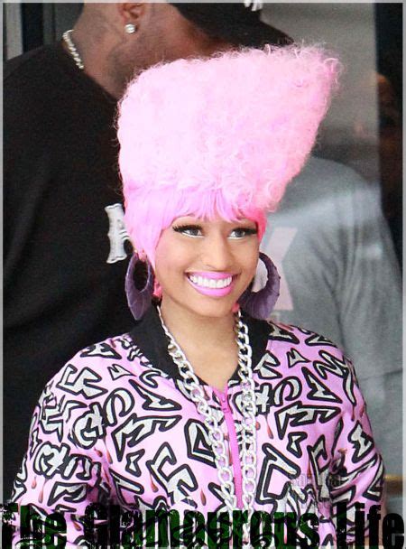 Nicki Minaj Debuts Pink High Top Hair In London Galery Tattoo