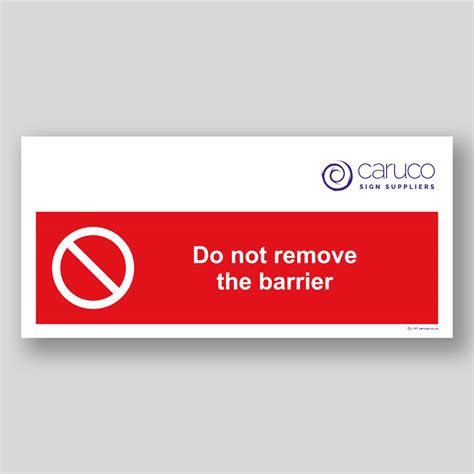 Cl 141 Do Not Remove Barrier Caruco