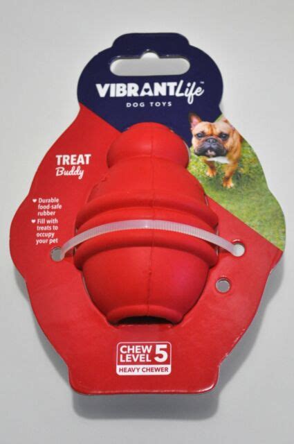 Vibrant Life Treat Buddy Rubber Chew Toy For Dogs Small Red For Heavy
