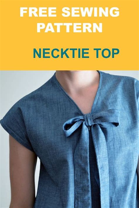 Download this free pattern to sew up a reversible shopping bag. The Necktie Top Pattern | Neckties, Free Sewing and Sewing Patterns