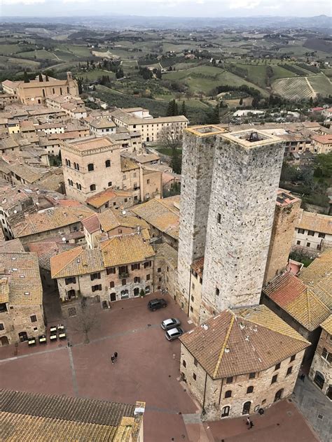 torri dei salvucci 1255 seen from torre grossa san gimignano toscana italy a photo on