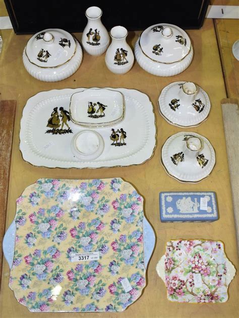 Sold Price 2 Pieces Of Shelley Including Summer Glory Cake Plate And