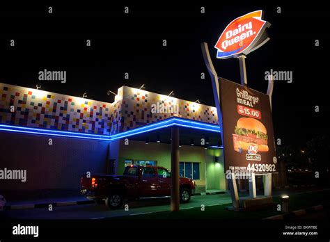 Drive Through At The Dairy Queen Fast Food Restaurant In Doha Qatar