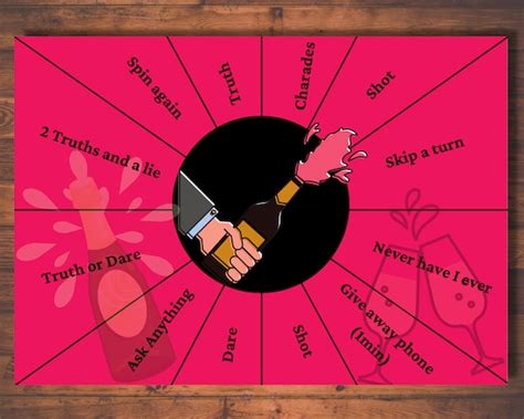 Spin The Bottle Party Games Drinking Board Games Adult Etsy