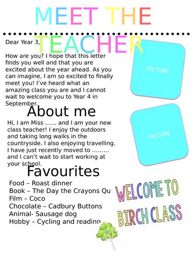 Meet The Teacher Template Teaching Resources