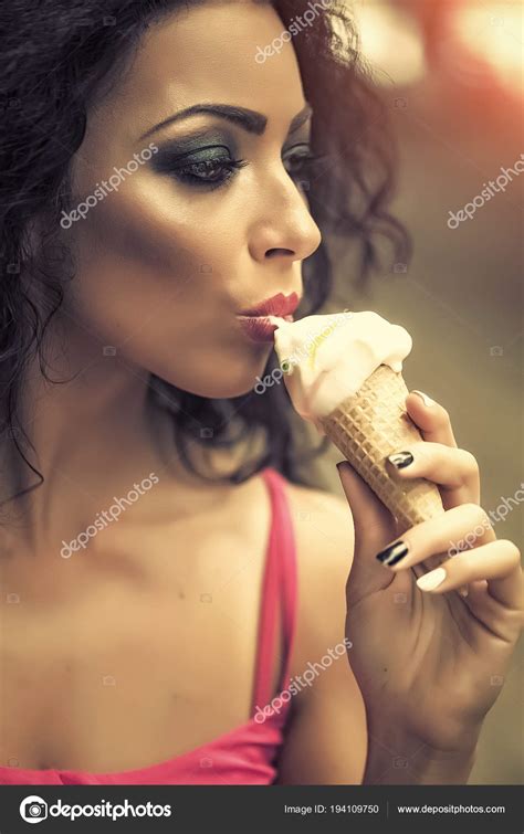 Sexy Girl Eating Ice Cream Stock Photo By Tverdohlib Com