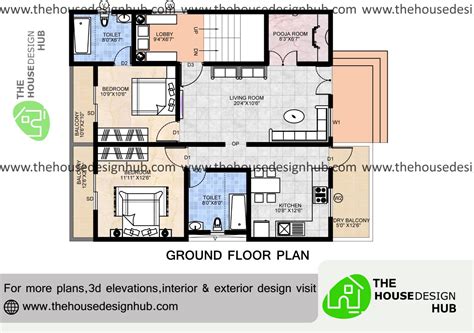 35 X 31 Ft 2 Bhk Bungalow Plan In 1300 Sq Ft The House Design Hub
