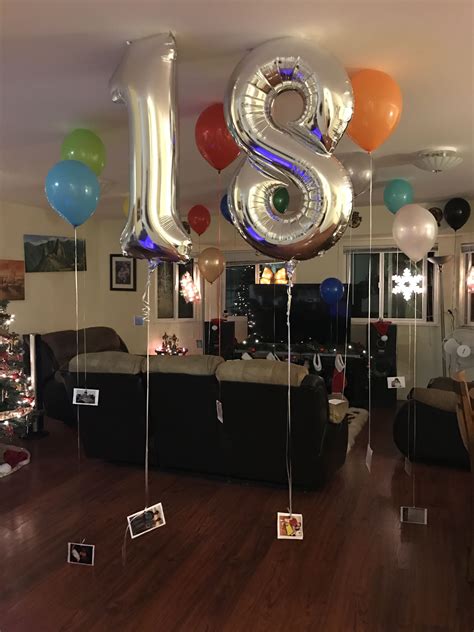 Surprise For 18 Year Old Birthday Boy He Loved It18 Balloons Each