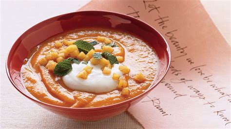 Roasted Sweet Potato Soup With Curried Apples Recipe Martha Stewart