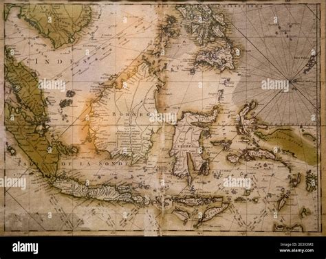 Old Map Of Borneo Stock Photo Alamy