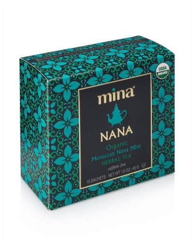 Mina Nana Organic Moroccan Nana Mint Herbal Tea Sachets 15 Ct King
