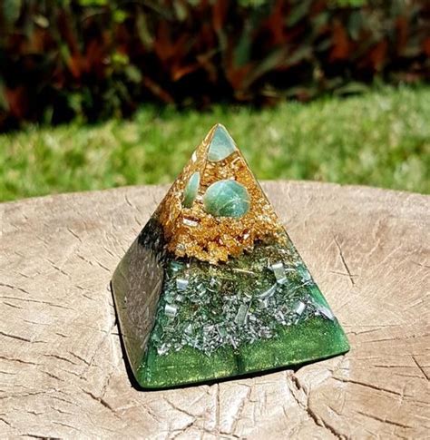 Moss Agate Orgone Pyramid Spiritual T Feng Shui Decor Etsy