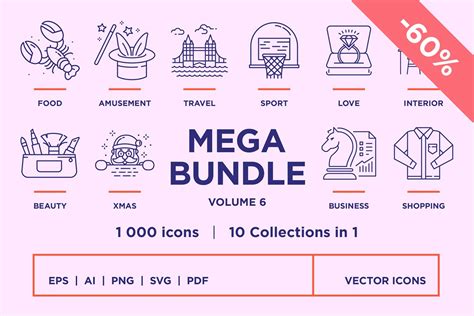 Line Icons Mega Bundle Vol 6 Custom Designed Icons Creative Market