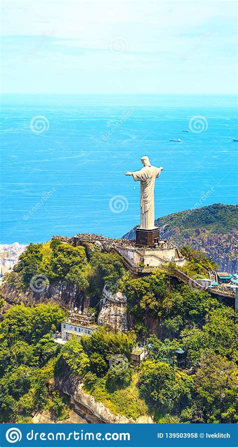 Beautiful Aerial View Of Rio De Janeiro With Christ Redeemer And