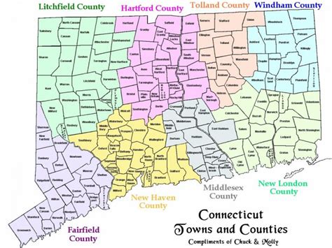 Map Of Ct Towns And Counties For Printable Map Of Connecticut