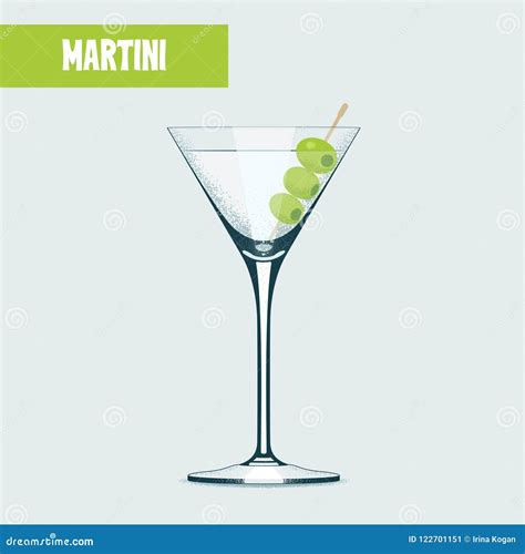 Martini Cocktail With Olives Vector Illustration Stock Vector Illustration Of Liquid Martini