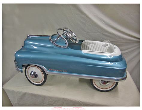 Vintage Pedal Car Identification Deluxe Blue Roadster Pedal Car