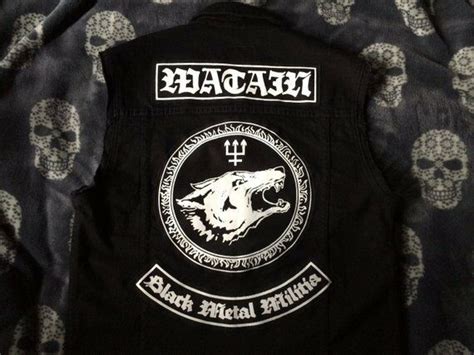 Watain Wolves Black Metal Militia Denim Cut Off Battle