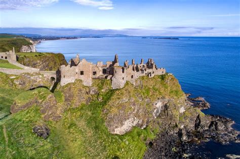 Ruins Of Dunluce Castle In Northern Ireland Stock Photo Image Of