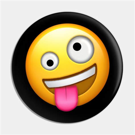 Crazy Face Emoji Emoji Pin Teepublic