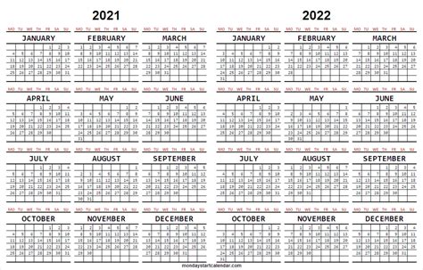 Blank 2021 2022 Calendar Free Academic Calendar Template