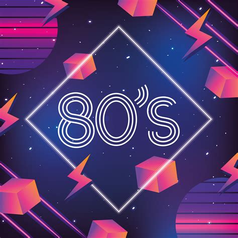 Geometric Neon Style With 80s Background 690943 Vector Art At Vecteezy