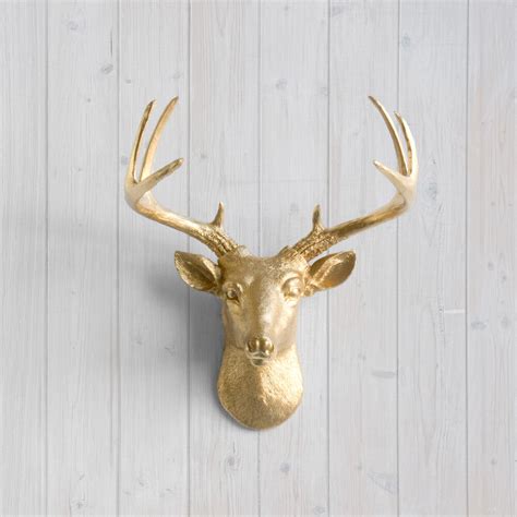 Unfollow wooden stag head to stop getting updates on your ebay feed. Wall Charmers Gold Mini Deer Faux Head Fake Animal Stag ...