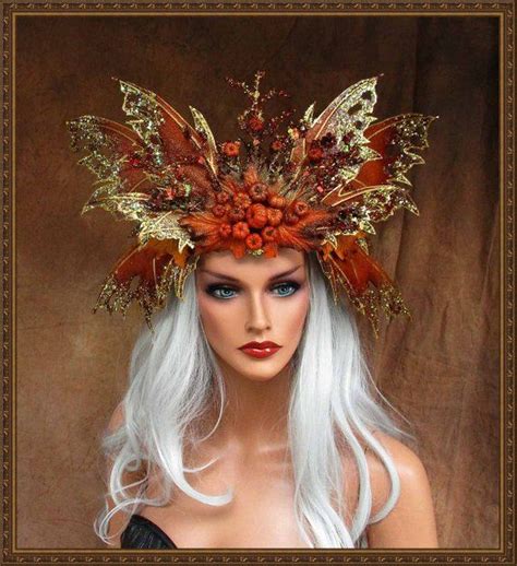 Opaque Pumkin Autumn Fairy Queen Crownfree Shippingcostume