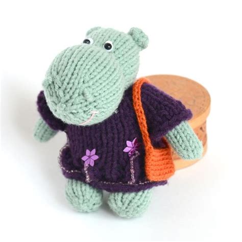 Knitted Hippo Knit Toy Hippopotamus Knitted Clothing For Hippo Etsy