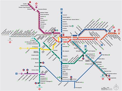 Map Of São Paulo Metro Metro Lines And Metro Stations Of São Paulo