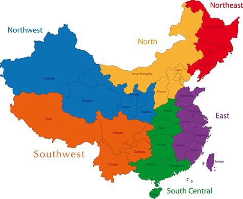The Detailed Map Of The China With Regions Or Vector Vrogue Co