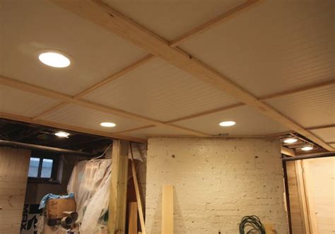 Decorative and affordable drop down ceiling ideas. Diy bead board ceiling in the basement | DIY | Pinterest