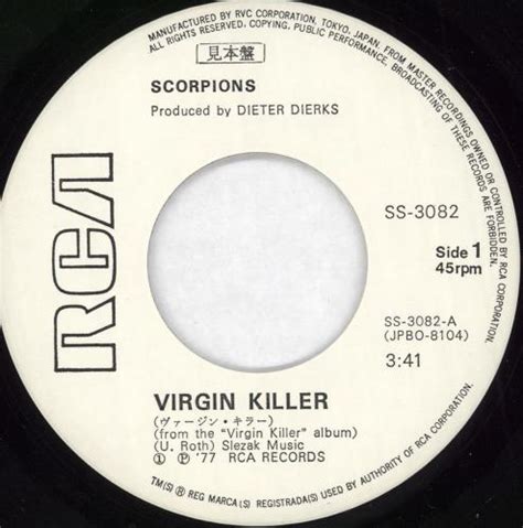 The Scorpions Virgin Killer Japanese Promo Vinyl Single Inch Record