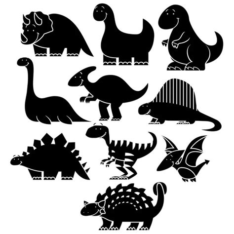 Set Of Different Cute Cartoon Dinosaurs Stock Vector Image By