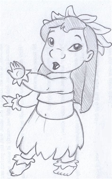 Disney Sketch Lilo Dancing Hula Easy Disney Drawings Drawings