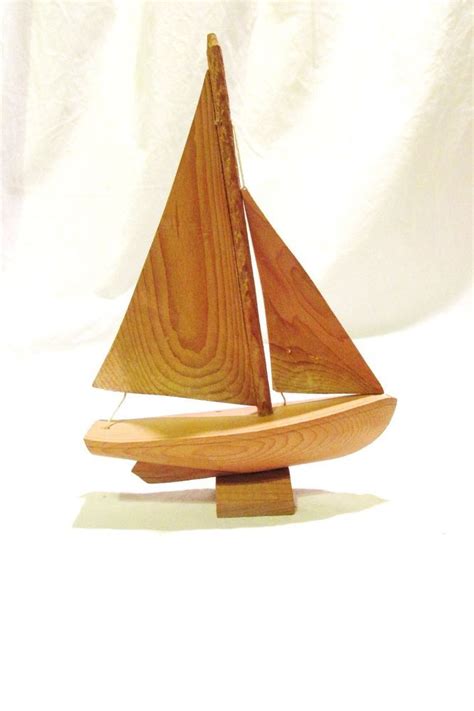 Wooden Sailboat Handcarved Signed St Jean Port Joli Canada 8 Nautical