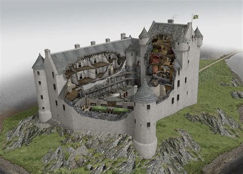 A Cutaway Reconstruction Of Kilchurn Castle Argyll As It May Have