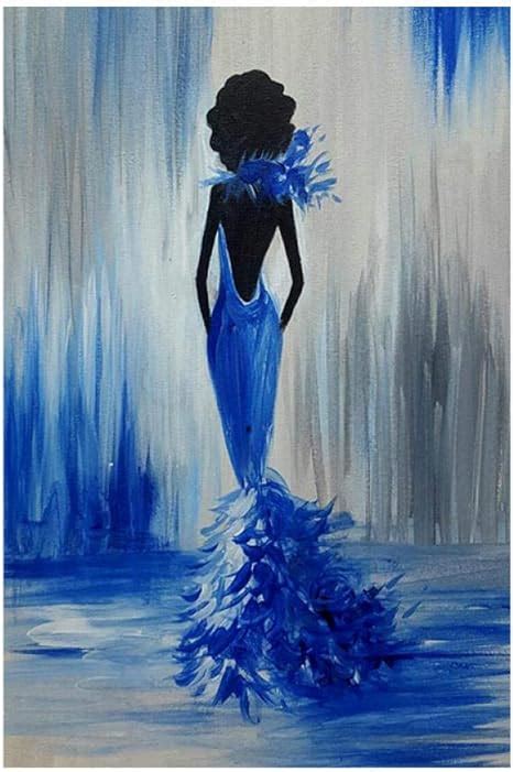 ARTTONIT Pintura al óleo de Mujer Desnuda Africana Negra Sexy Abstracta